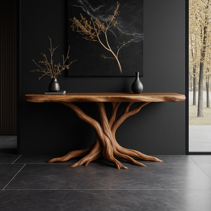 Handcrafted Solid Wood Console Table – Root-Inspired Organic Design for Luxury Living Spaces Lynnsnail