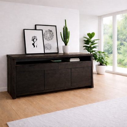 Solid Wood Console Table Modern Sideboard with Storage Cabinet