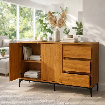 Modern Solid Wood Console Table with Storage Lynnsnail