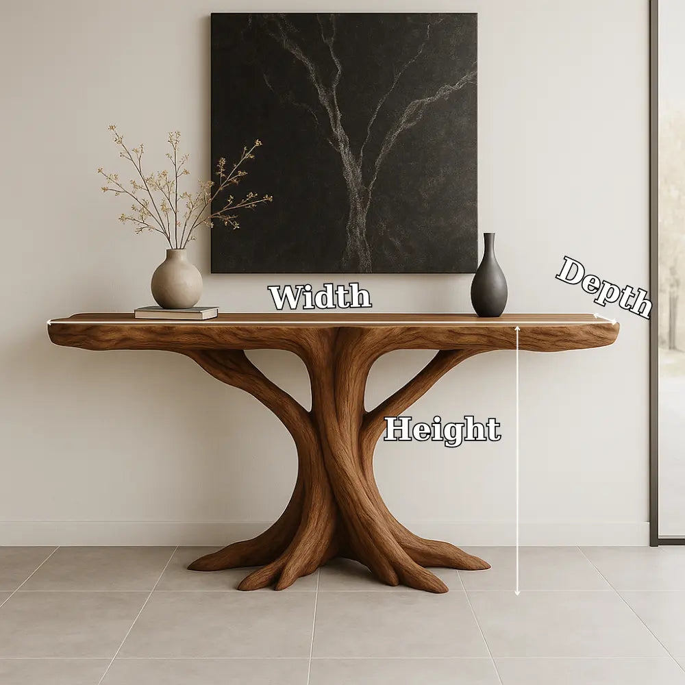 Handcrafted Solid Wood Console Table with Root-Inspired Design – Organic Modern Furniture Lynnsnail