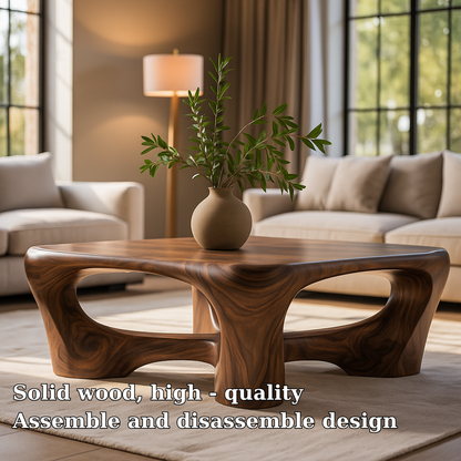 Handcrafted Solid Wood Coffee Table – Sculptural Organic Design for Modern Elegant Living Rooms Lynnsnail