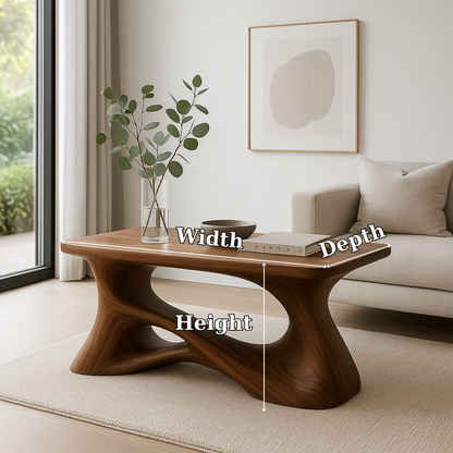 Handcrafted Solid Wood Coffee Table – Artistic Flowing Design for Modern Minimalist Interiors Lynnsnail