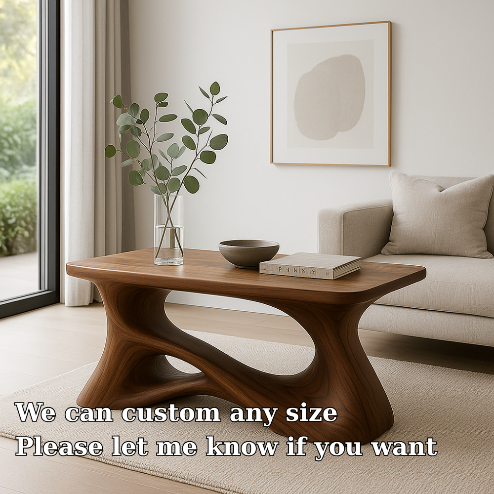 Handcrafted Solid Wood Coffee Table – Artistic Flowing Design for Modern Minimalist Interiors Lynnsnail