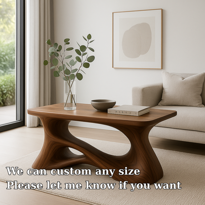 Handcrafted Solid Wood Coffee Table – Artistic Flowing Design for Modern Minimalist Interiors Lynnsnail
