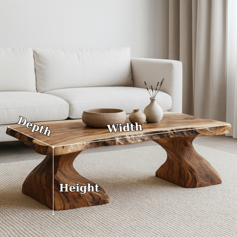 Handcrafted Solid Wood Coffee Table – Live Edge Organic Design for Natural Modern Interiors Lynnsnail