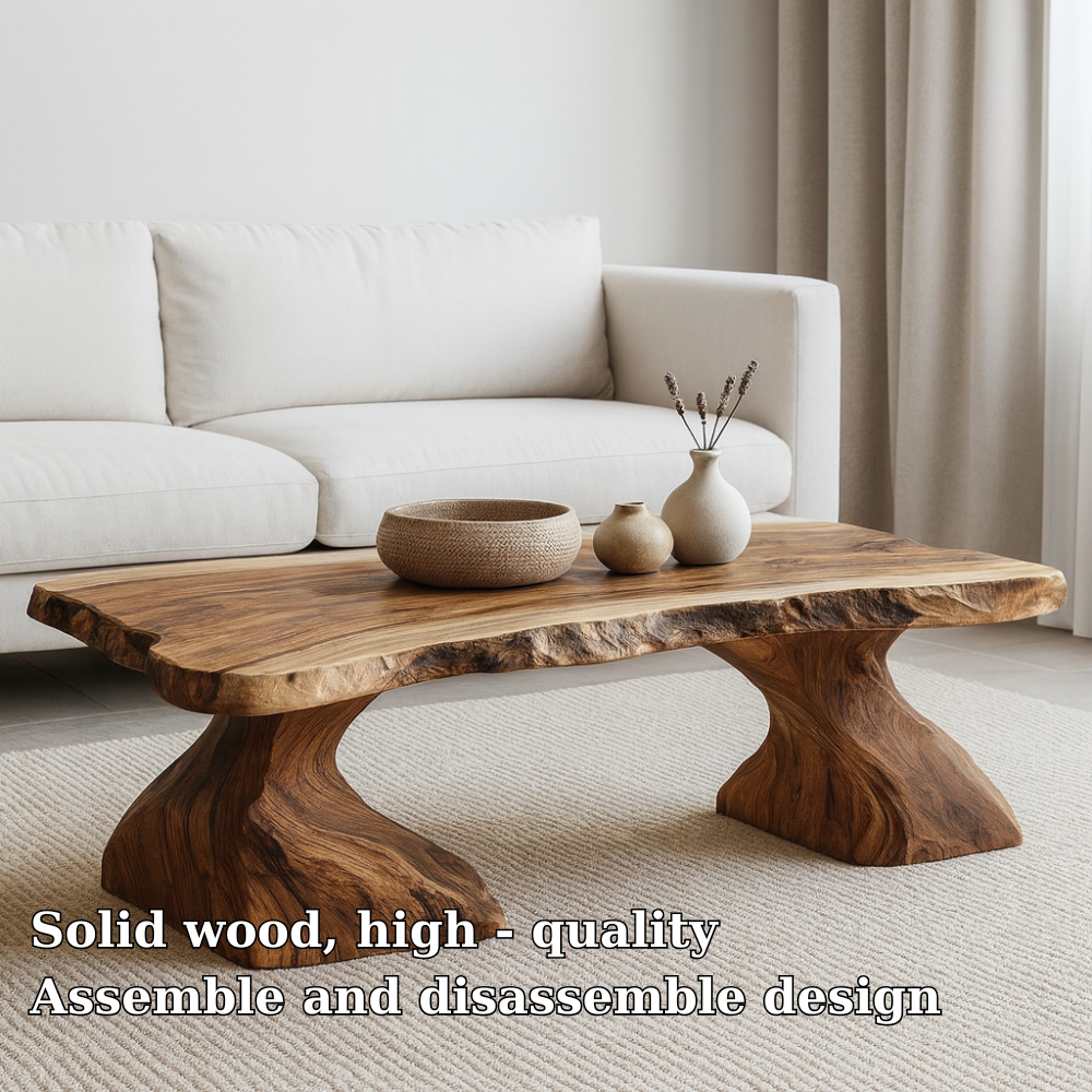 Handcrafted Solid Wood Coffee Table – Live Edge Organic Design for Natural Modern Interiors Lynnsnail