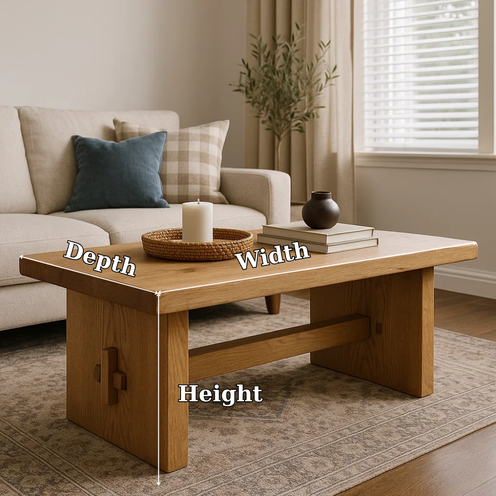 Handcrafted Solid Wood Coffee Table – Rustic Minimalist Design with Mortise Joinery Detail Lynnsnail