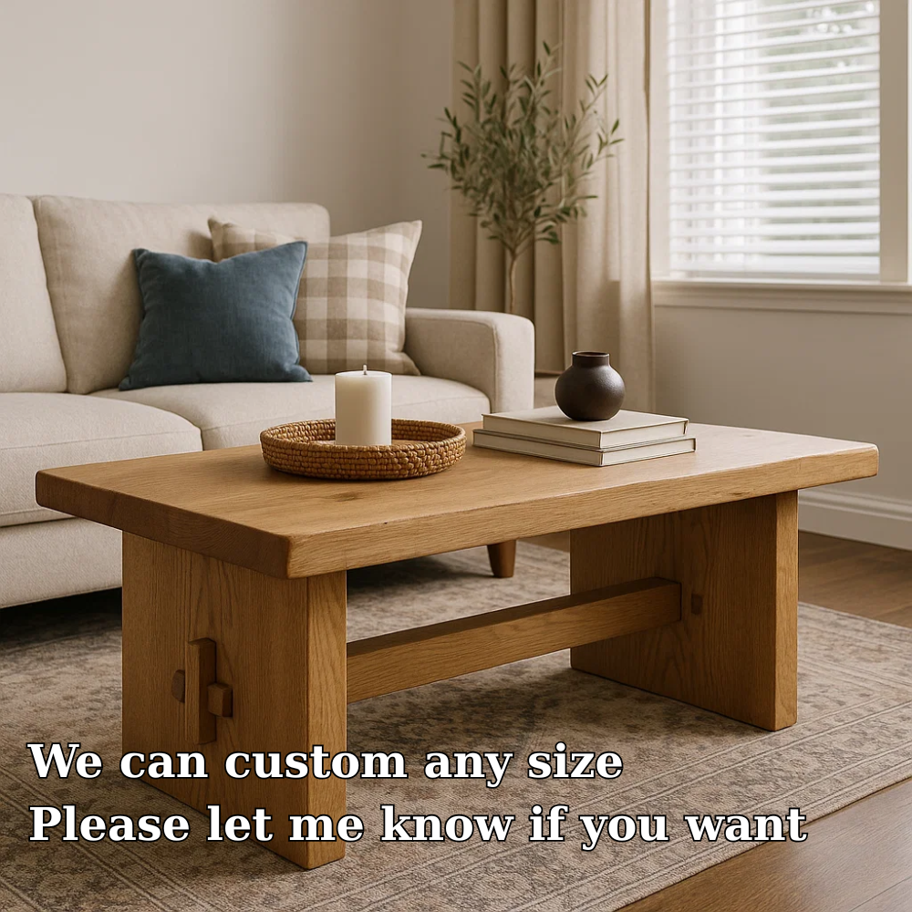 Handcrafted Solid Wood Coffee Table – Rustic Minimalist Design with Mortise Joinery Detail Lynnsnail