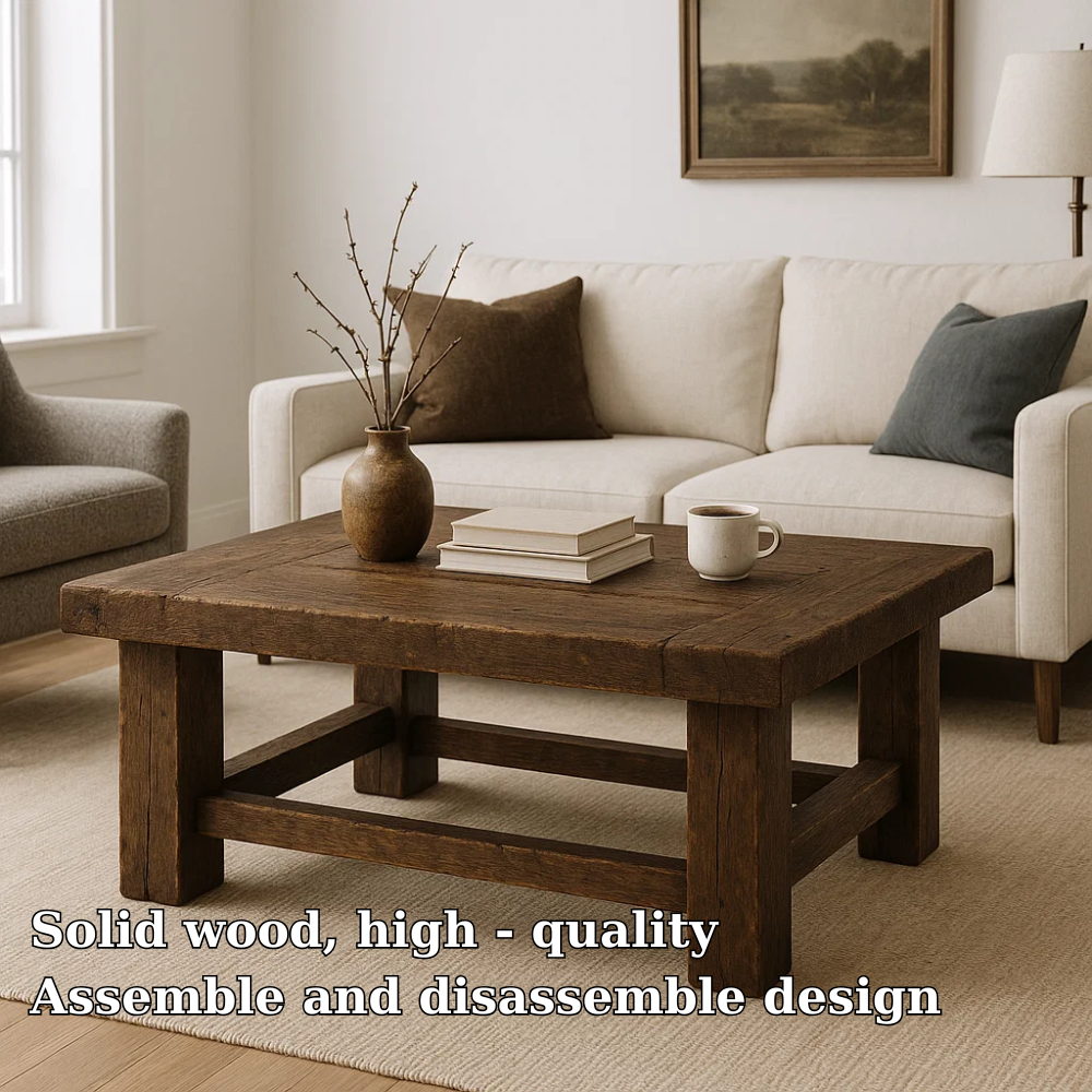 Handcrafted Solid Wood Coffee Table – Rustic Farmhouse Design with Timeless Character Lynnsnail