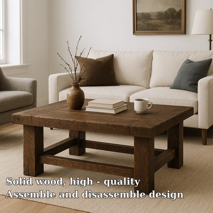 Handcrafted Solid Wood Coffee Table – Rustic Farmhouse Design with Timeless Character Lynnsnail