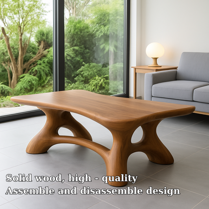 Handcrafted Solid Wood Coffee Table – Sculpted Organic Base for Modern Living Rooms Lynnsnail
