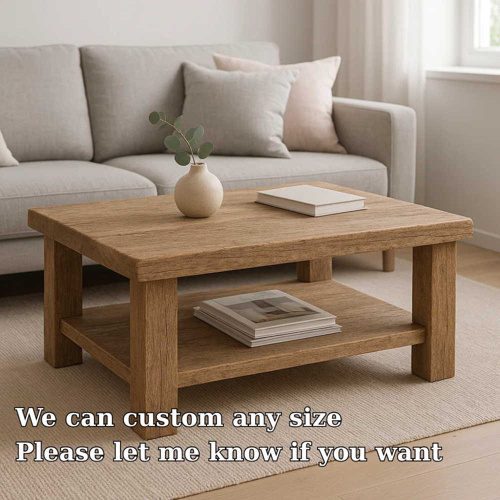 Handcrafted Solid Wood Coffee Table – Rustic Farmhouse Design with Timeless Character Lynnsnail