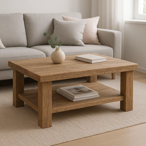 Handcrafted Solid Wood Coffee Table – Rustic Farmhouse Design with Timeless Character Lynnsnail