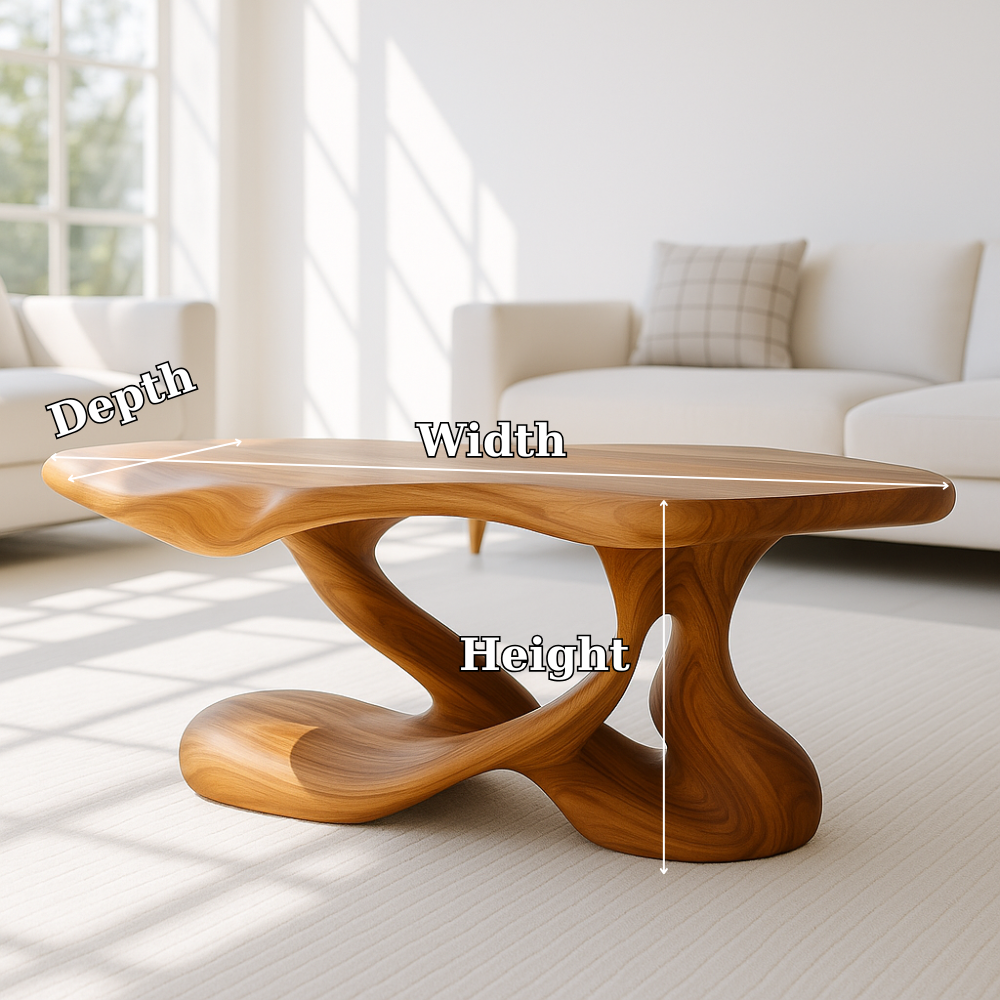 Handcrafted Solid Wood Coffee Table – Sculptural Organic Centerpiece for Modern Living Rooms Lynnsnail