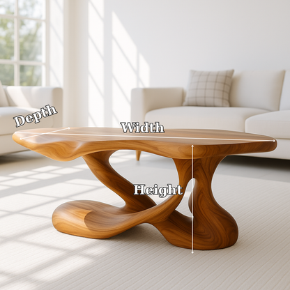 Handcrafted Solid Wood Coffee Table – Sculptural Organic Centerpiece for Modern Living Rooms Lynnsnail