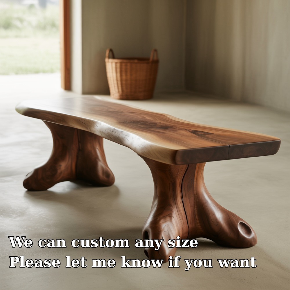 Handcrafted Solid Wood Entryway Bench – Organic Natural Design for Modern Interior Spaces Lynnsnail
