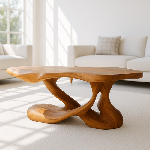 Handcrafted Solid Wood Coffee Table – Sculptural Organic Centerpiece for Modern Living Rooms Lynnsnail