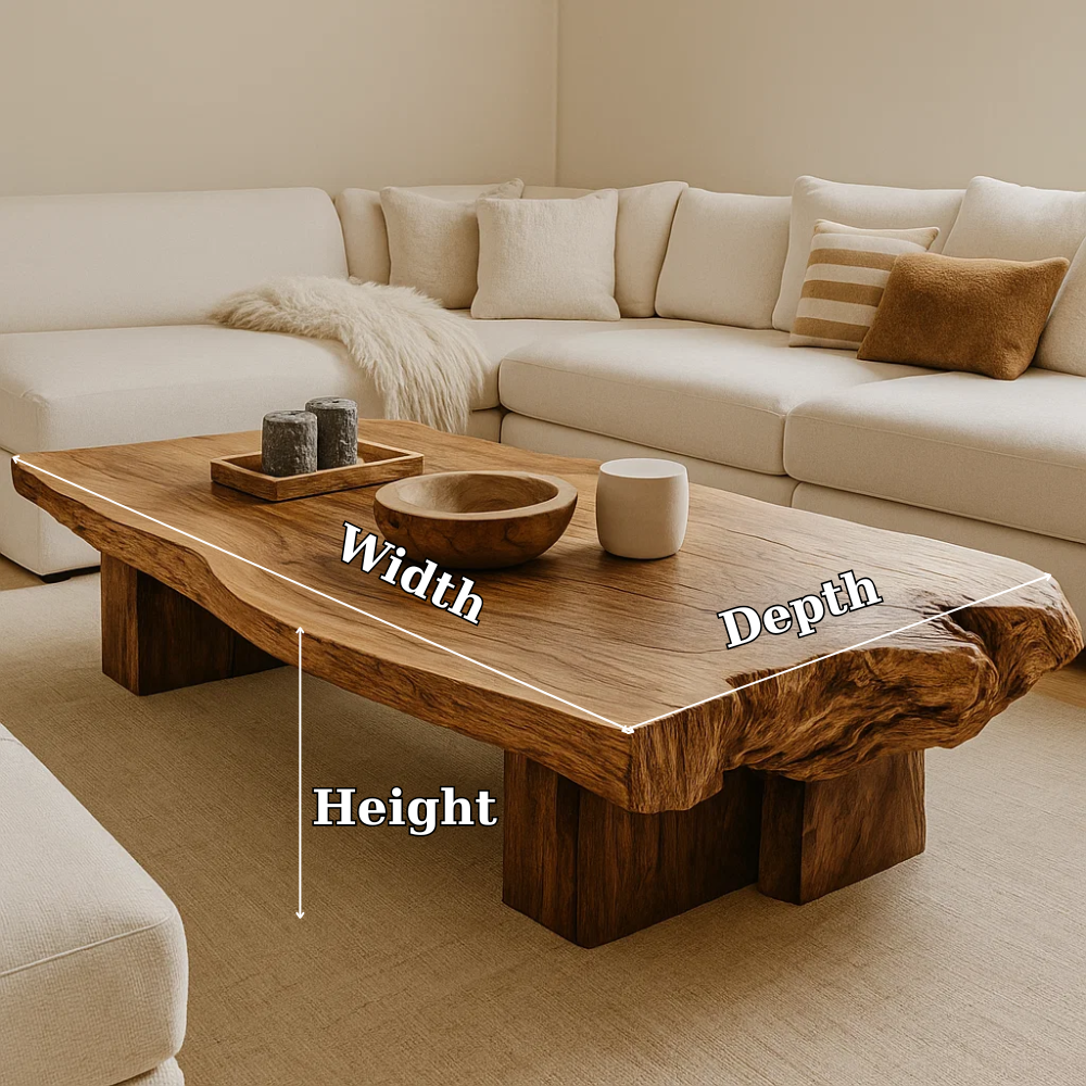 Handcrafted Solid Wood Coffee Table – Live Edge Organic Design for Modern Natural Interiors Lynnsnail