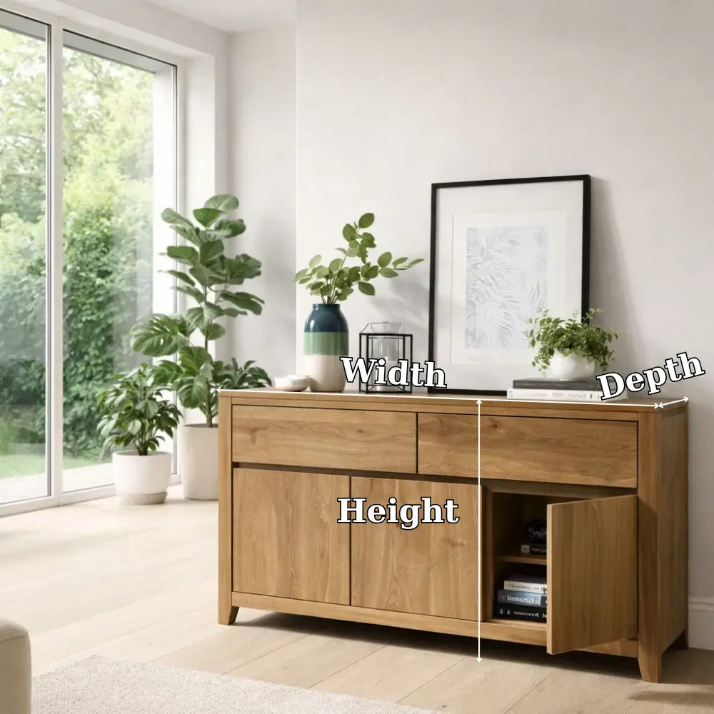 Modern Storage Console Table with Drawers & Doors Lynnsnail