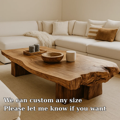 Handcrafted Solid Wood Coffee Table – Live Edge Organic Design for Modern Natural Interiors Lynnsnail