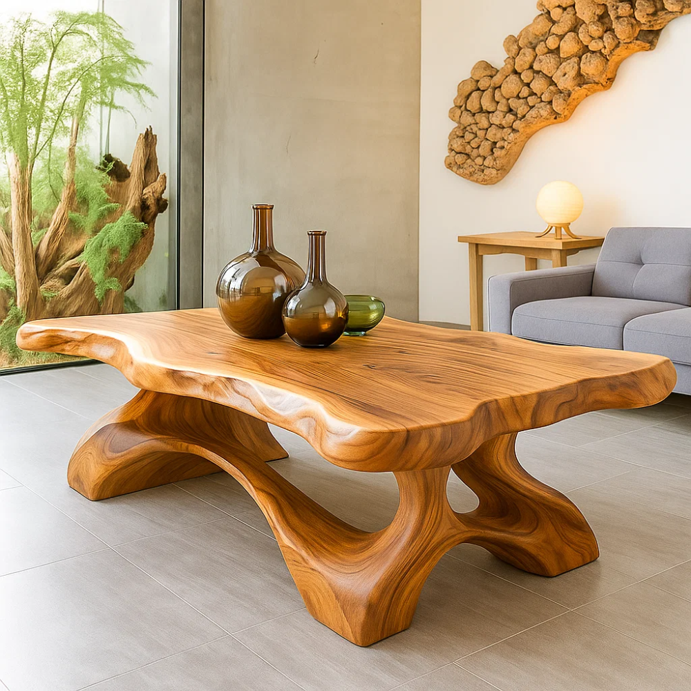 Handcrafted Solid Wood Coffee Table – Sculptural Live-Edge Centerpiece for Modern Interiors Lynnsnail