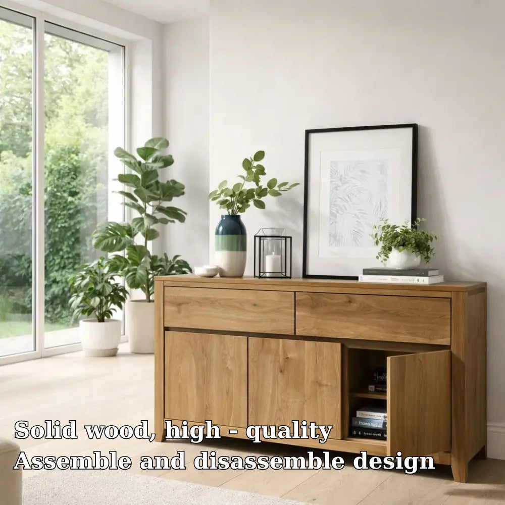 Modern Storage Console Table with Drawers & Doors Lynnsnail