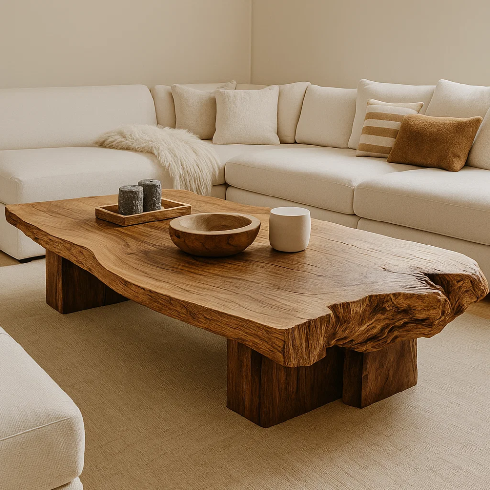 Handcrafted Solid Wood Coffee Table – Live Edge Organic Design for Modern Natural Interiors Lynnsnail
