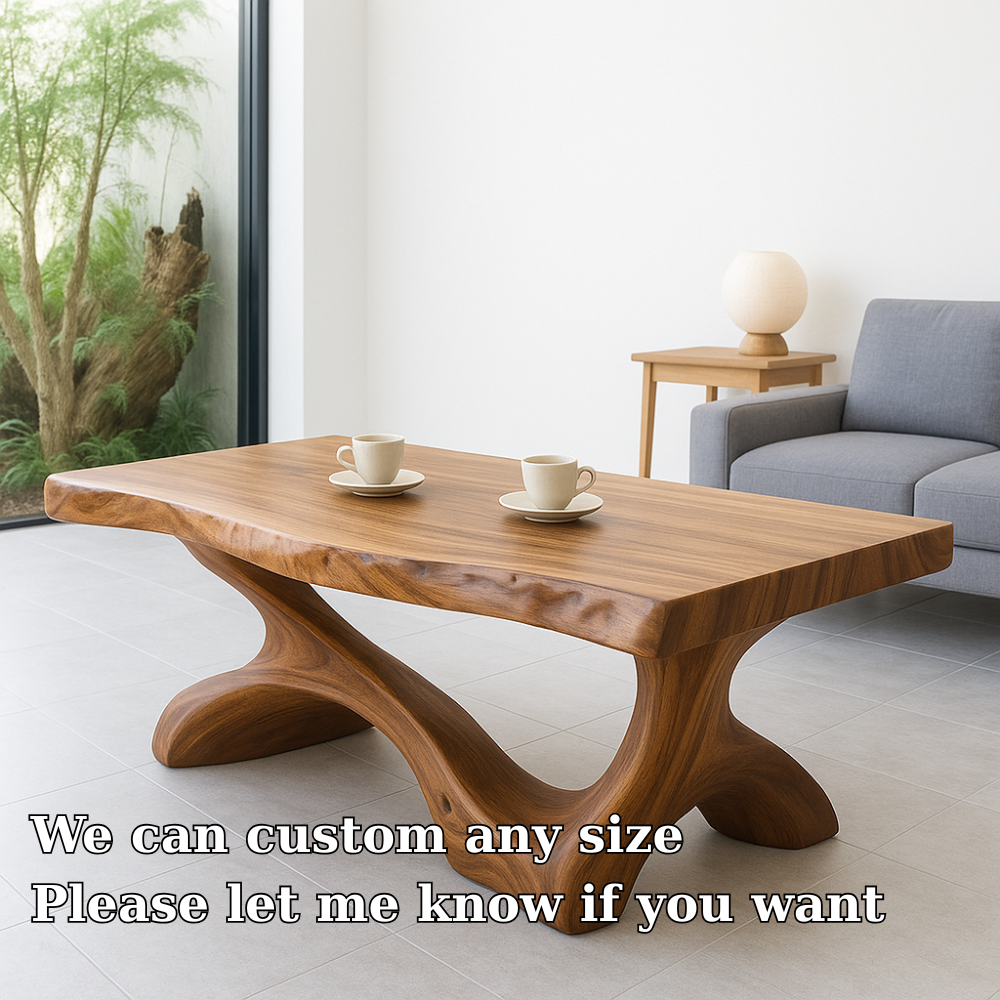 Handcrafted Solid Wood Coffee Table – Sculptural Live-Edge Design for Modern Living Rooms Lynnsnail