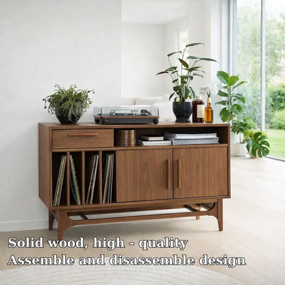 Modern Console Table with Drawer, Cabinet & Open Shelf Lynnsnail
