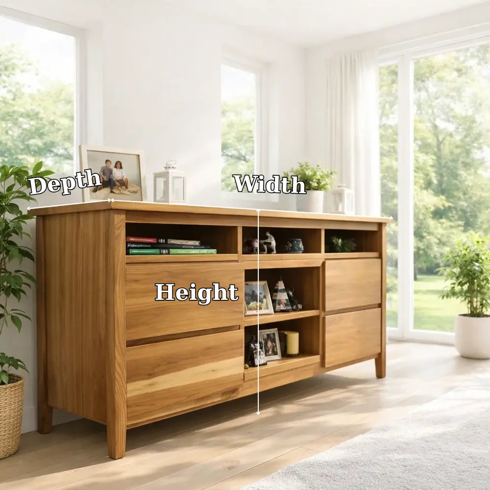 Modern Solid Wood Console Table with Shelves & Storage Lynnsnail