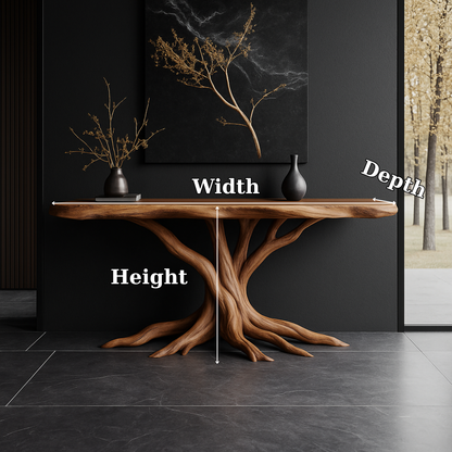 Handcrafted Solid Wood Console Table – Root-Inspired Organic Design for Luxury Living Spaces Lynnsnail