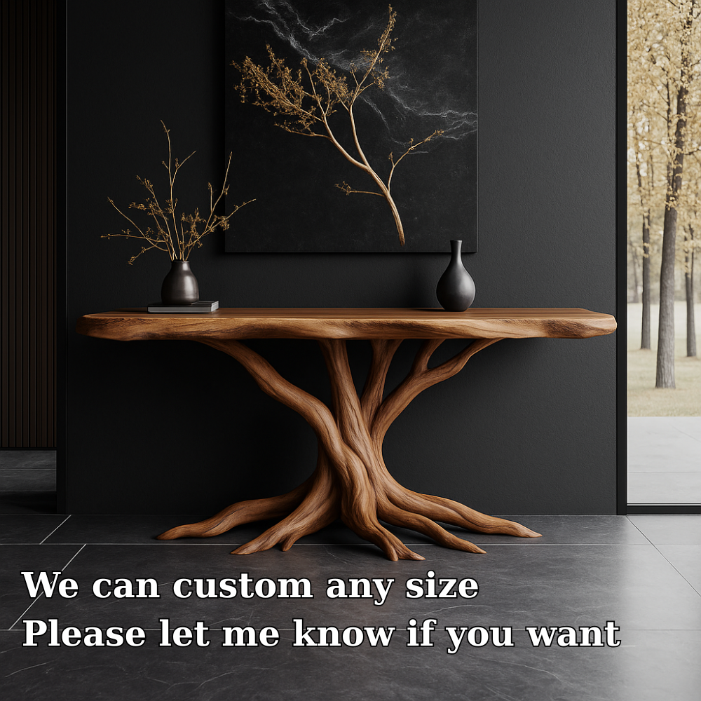Handcrafted Solid Wood Console Table – Root-Inspired Organic Design for Luxury Living Spaces Lynnsnail