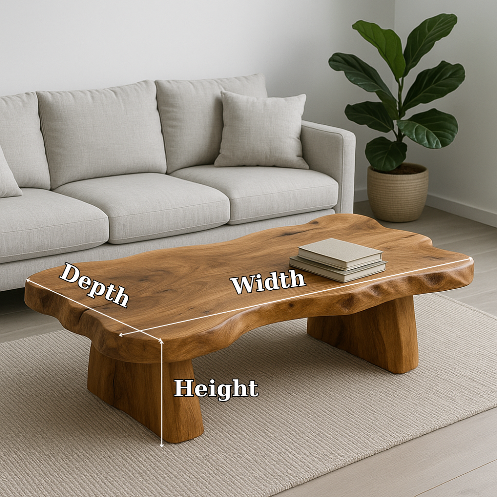 Handcrafted Solid Wood Coffee Table – Live Edge Natural Design for Modern Minimal Interiors Lynnsnail