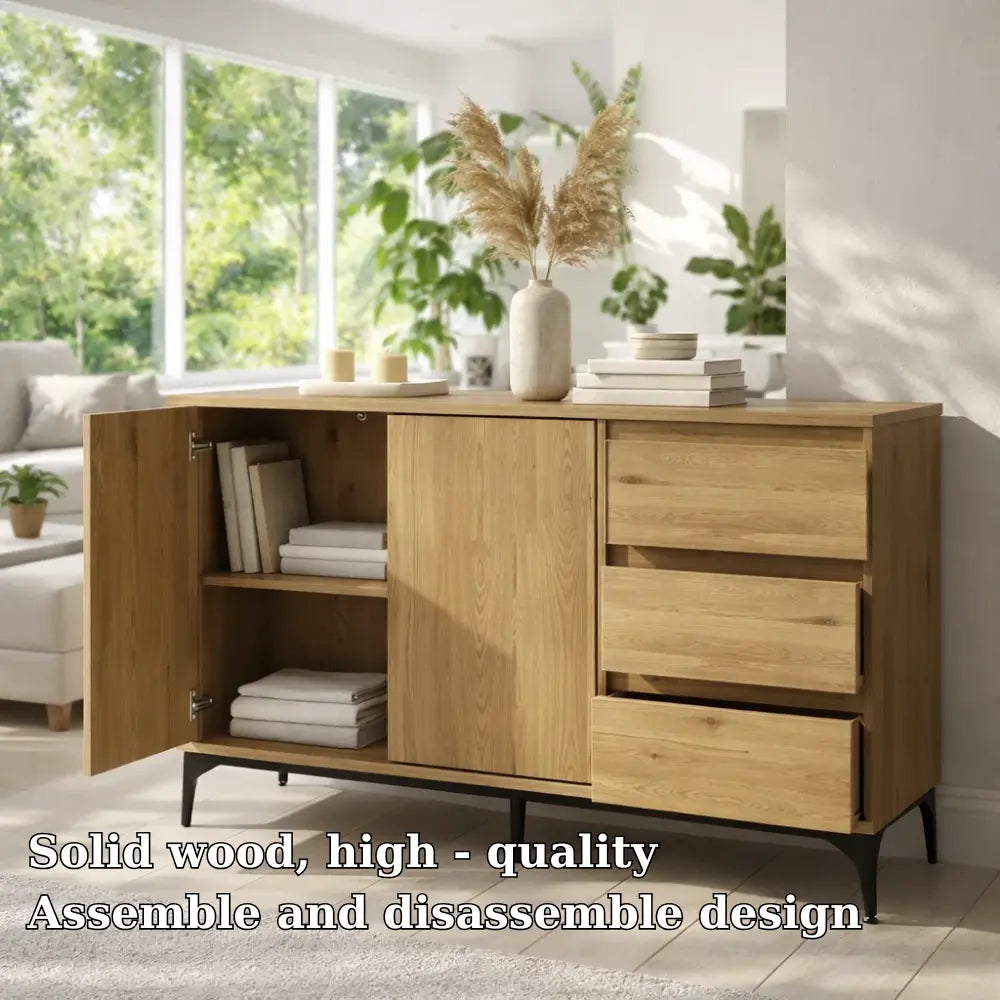 Modern Solid Wood Console Table with Storage Lynnsnail