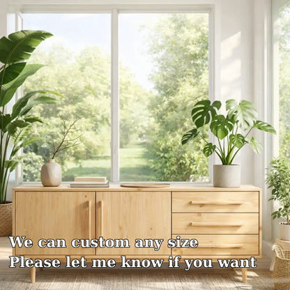 Modern Oak Console Table with Drawers & Cabinet Lynnsnail