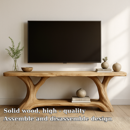 Handcrafted Solid Wood TV Stand – Natural Live Edge Design for Modern Organic Interiors Lynnsnail