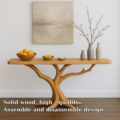 Handcrafted Solid Wood Console Table with Tree Branch Design – Organic Modern Entryway Furniture Lynnsnail