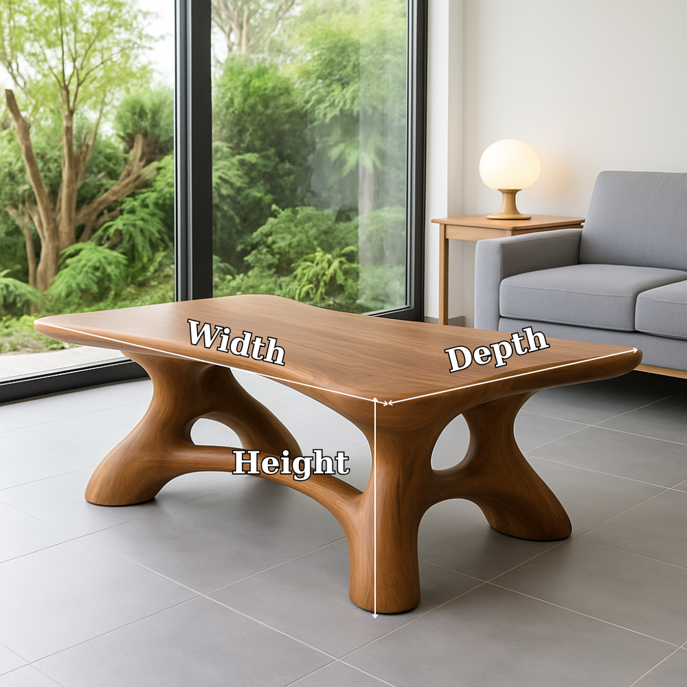 Handcrafted Solid Wood Coffee Table – Sculpted Organic Base for Modern Living Rooms Lynnsnail