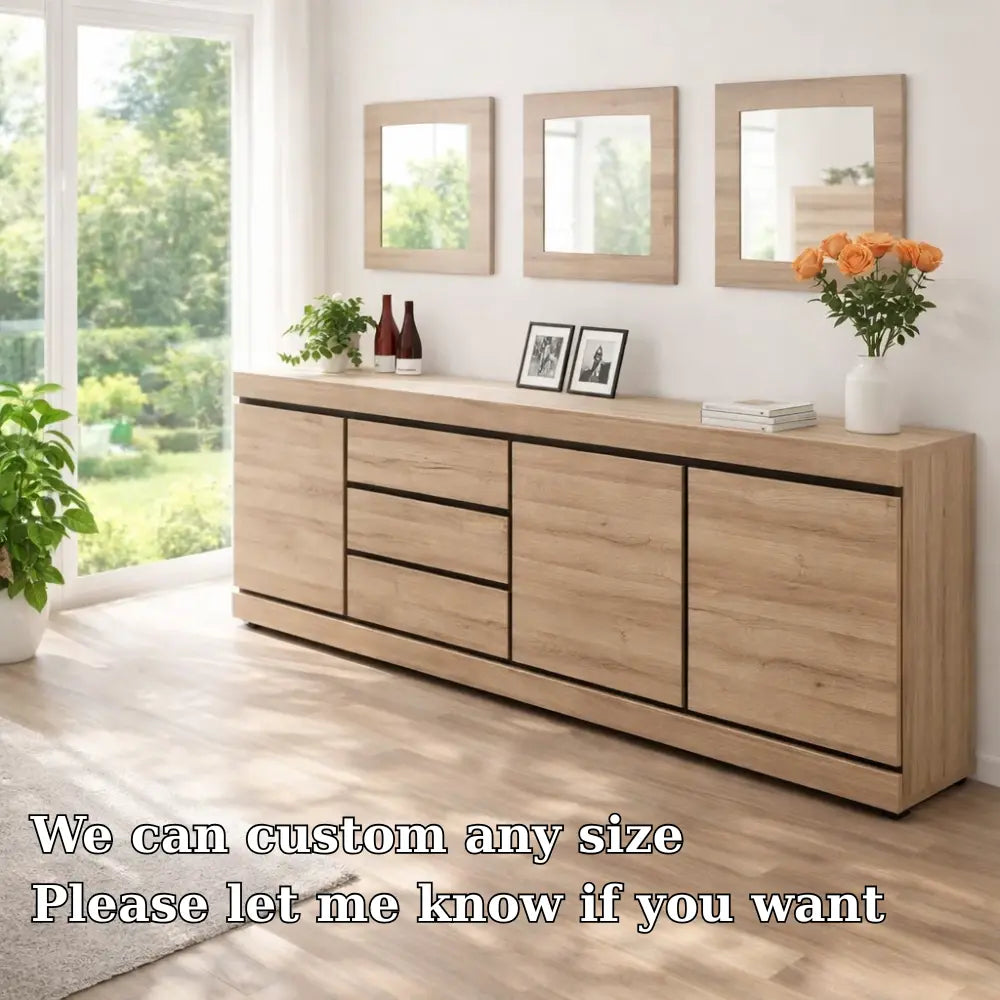 Modern Console Table with Drawers & Cabinet Storage Lynnsnail