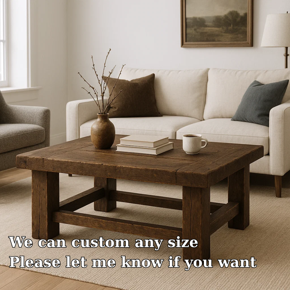 Handcrafted Solid Wood Coffee Table – Rustic Farmhouse Design with Timeless Character Lynnsnail