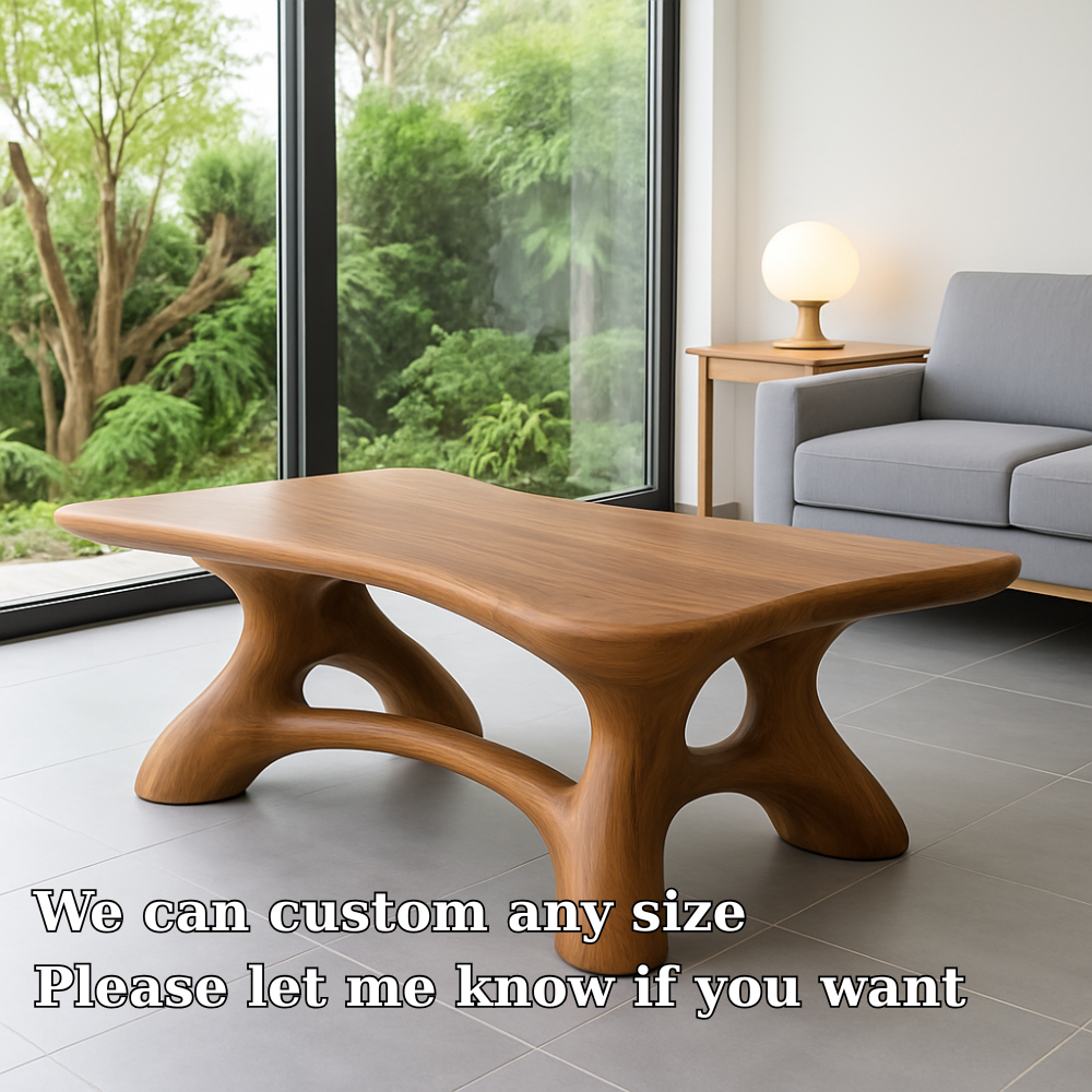 Handcrafted Solid Wood Coffee Table – Sculpted Organic Base for Modern Living Rooms Lynnsnail