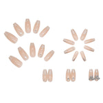 Pink Glitter Coffin Press-On Nails – 3D Rhinestone Butterfly Charm