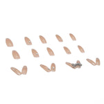 Pink Glitter Coffin Press-On Nails – 3D Rhinestone Butterfly Charm
