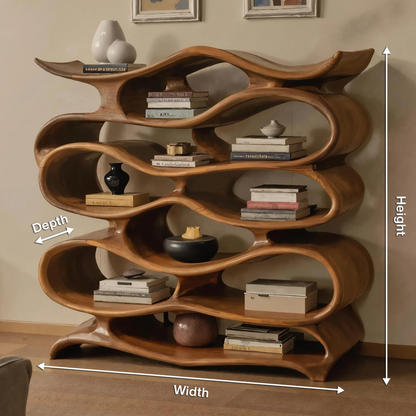 Sculptural Bookshelf Cabinet For Living Room And Office Lynnsnail