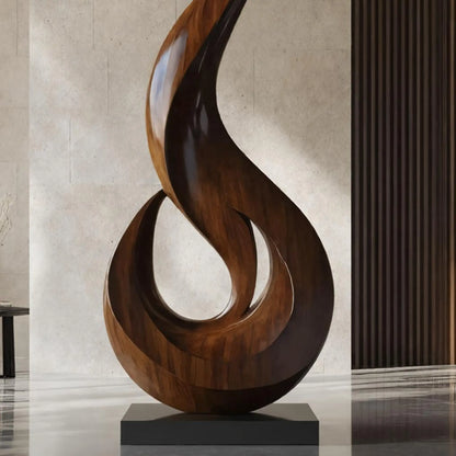 Mid Century Large Wooden Sculpture For Outdoor Art Decor Lynnsnail