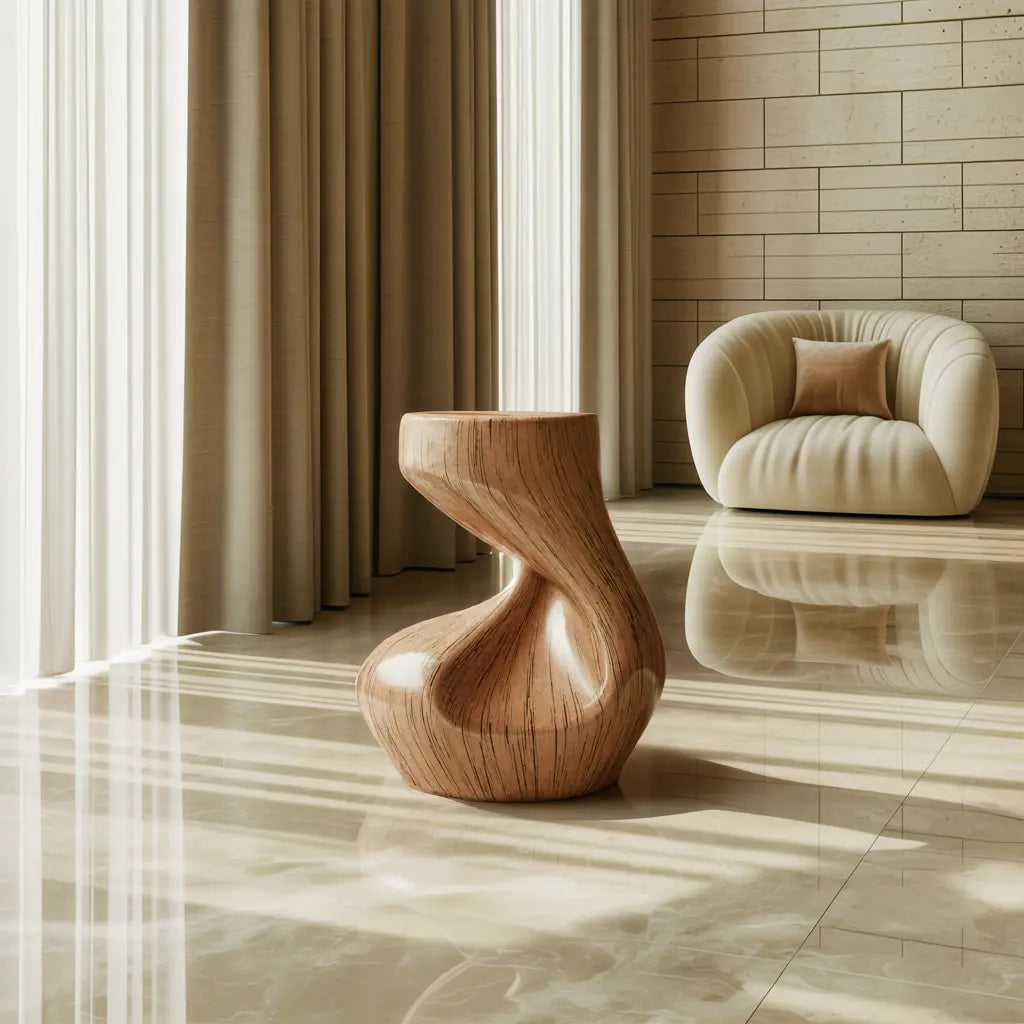 Handcrafted Solid Wood Abstract Sculpture For Entryway Lynnsnail