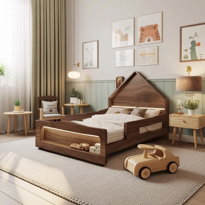Modern House Shape Kids Bed For Toddler Bedroom Lynnsnail