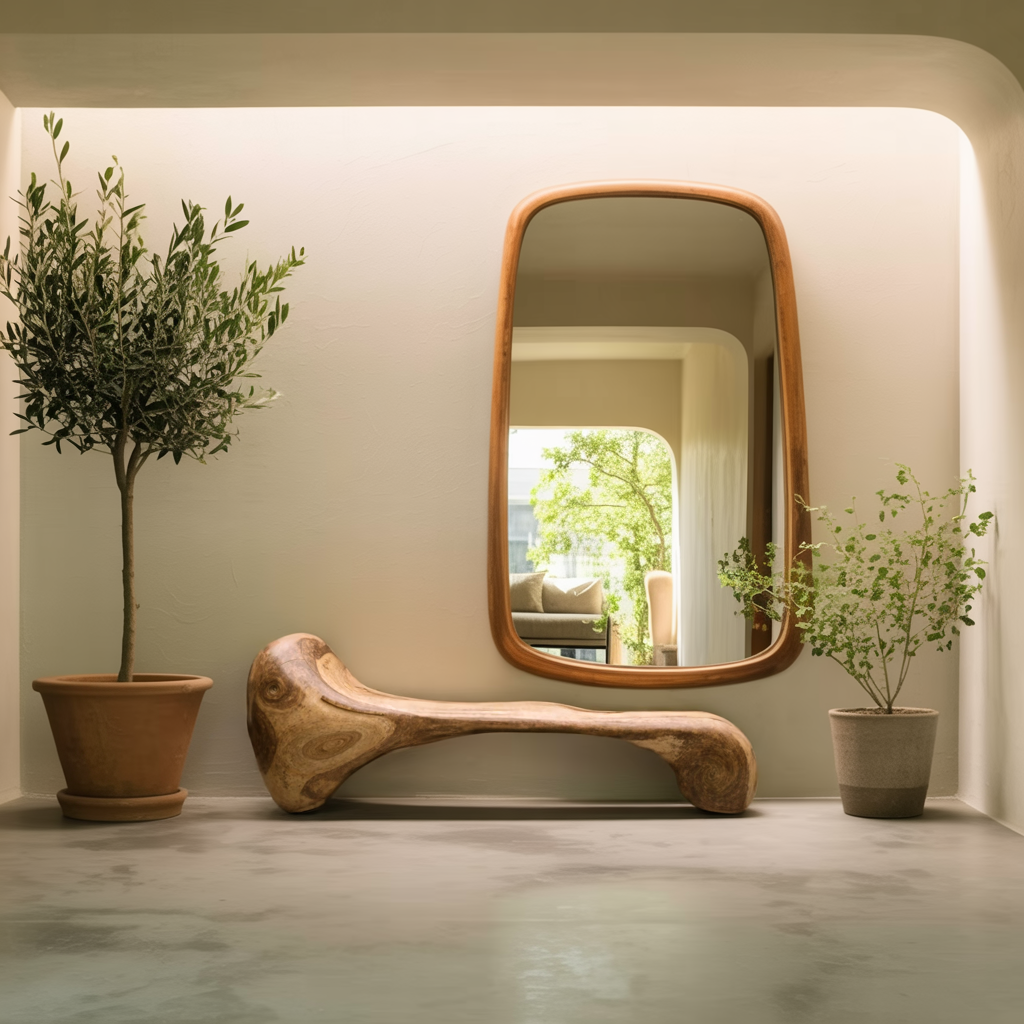 Sculptural Wood Bench For Garden Poolside Or Patio Lynnsnail