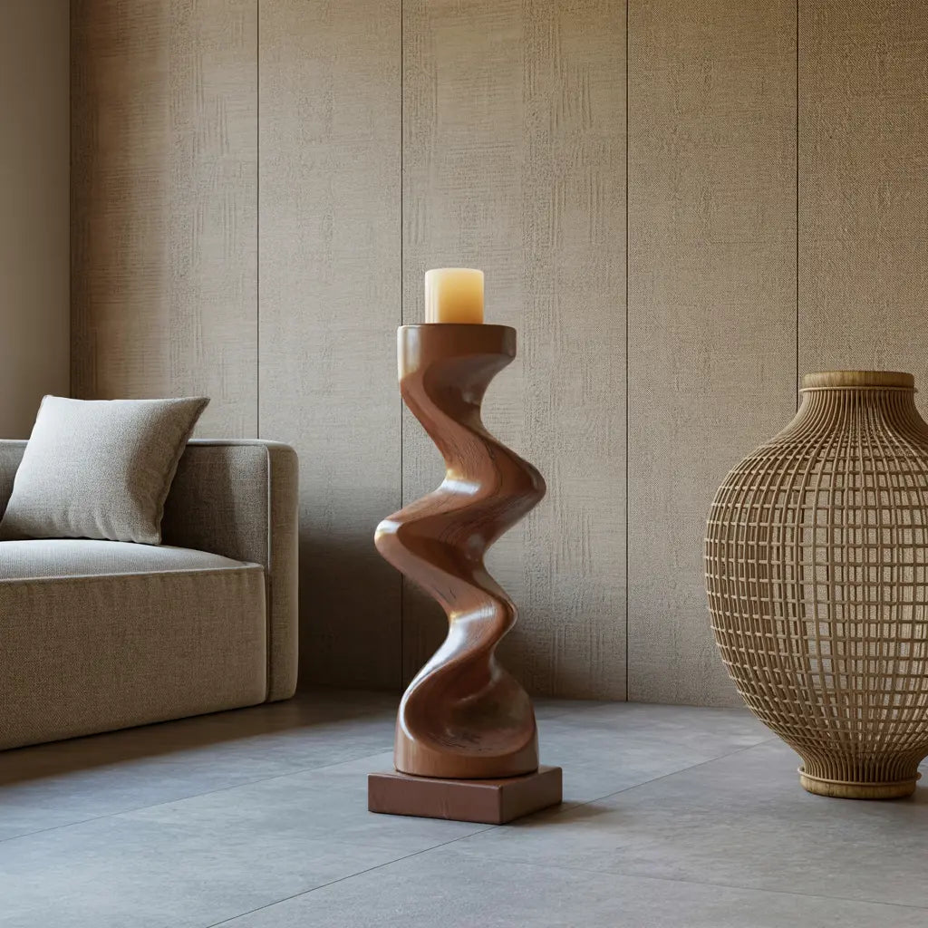 Rustic Solid Wood Abstract Sculpture For Patio Design Lynnsnail