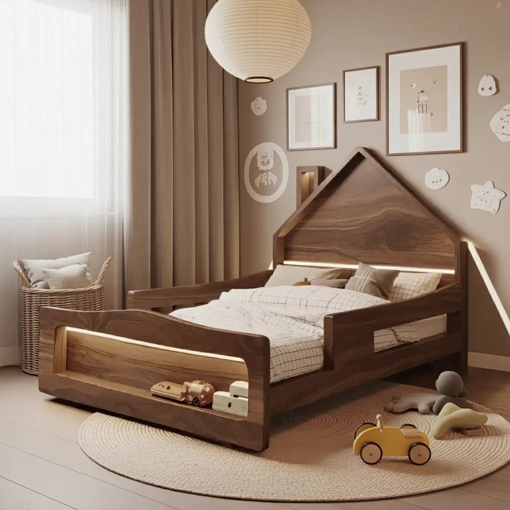 Modern House Shape Kids Bed For Toddler Bedroom Lynnsnail